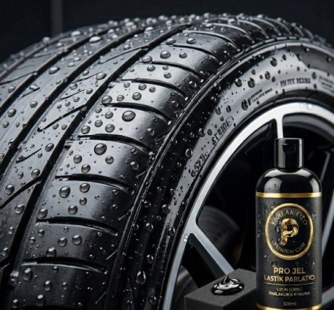 Parlak Oto Premium Care - Pro Jel Lastik Parlatıcı & Koruyucu (500ml) - Ultra Siyah Islak Görünüm - Görsel 4